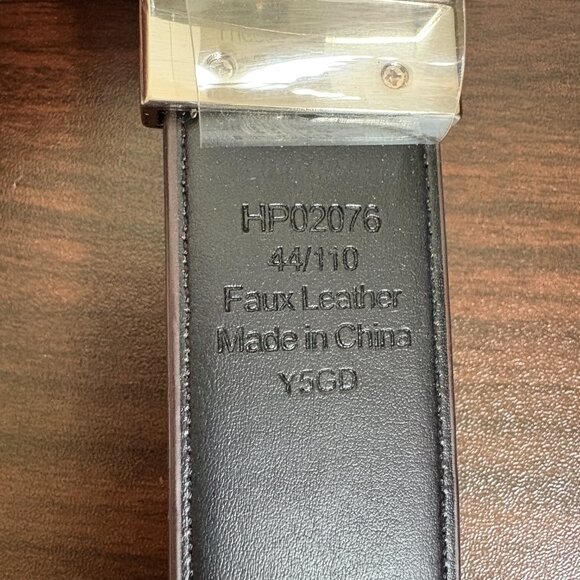 Perry Ellis Men's Reversible Belt Brown/Black Silver Hardware Size 44 New - Picture 7 of 8